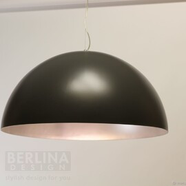 Купольный светильник полусфера 70 см абажур на тросе  черный (графит) - серебро 